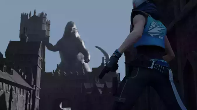 Valorant Jett vs Godzilla Free 3D model