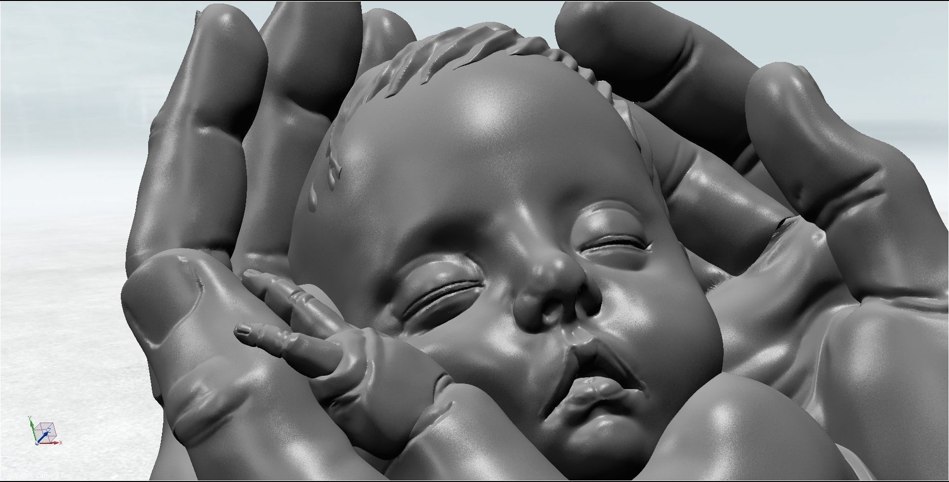 BABY IN HANDS RELIEF 3D model_1