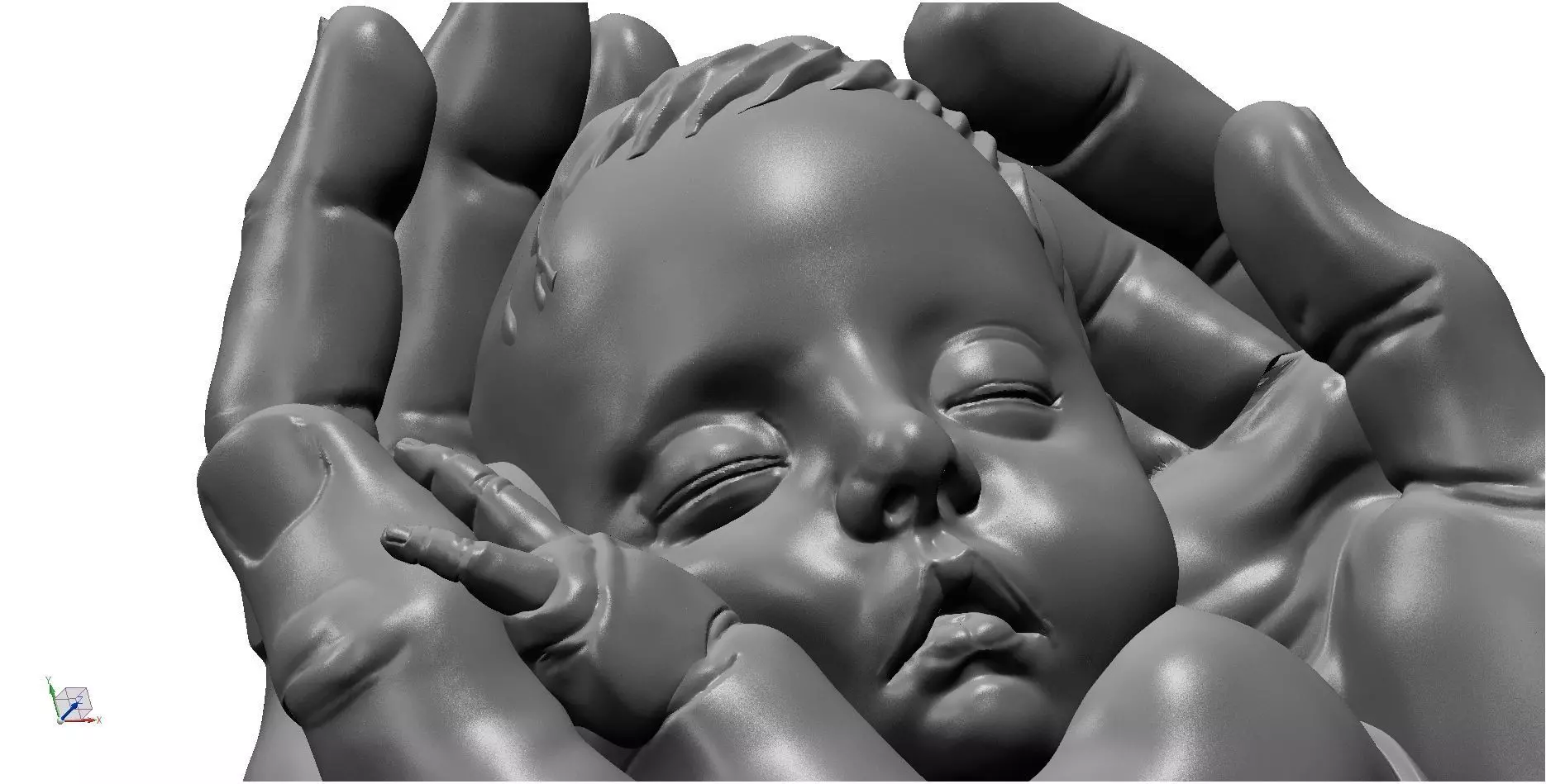 BABY IN HANDS RELIEF 3D model_0