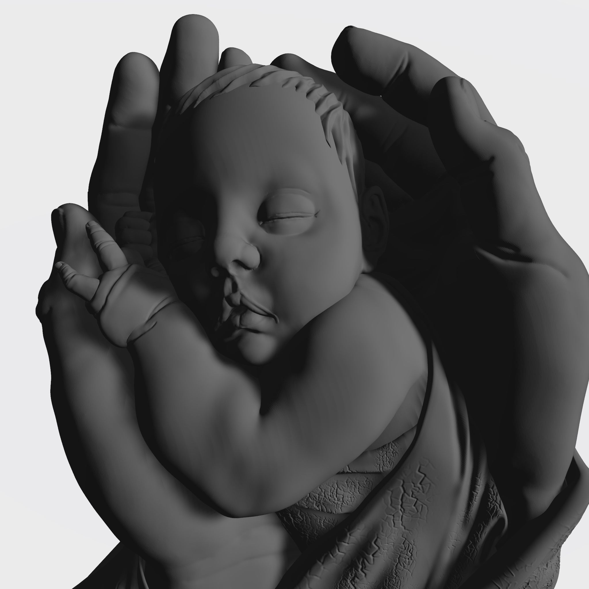 BABY IN HANDS RELIEF 3D model_21