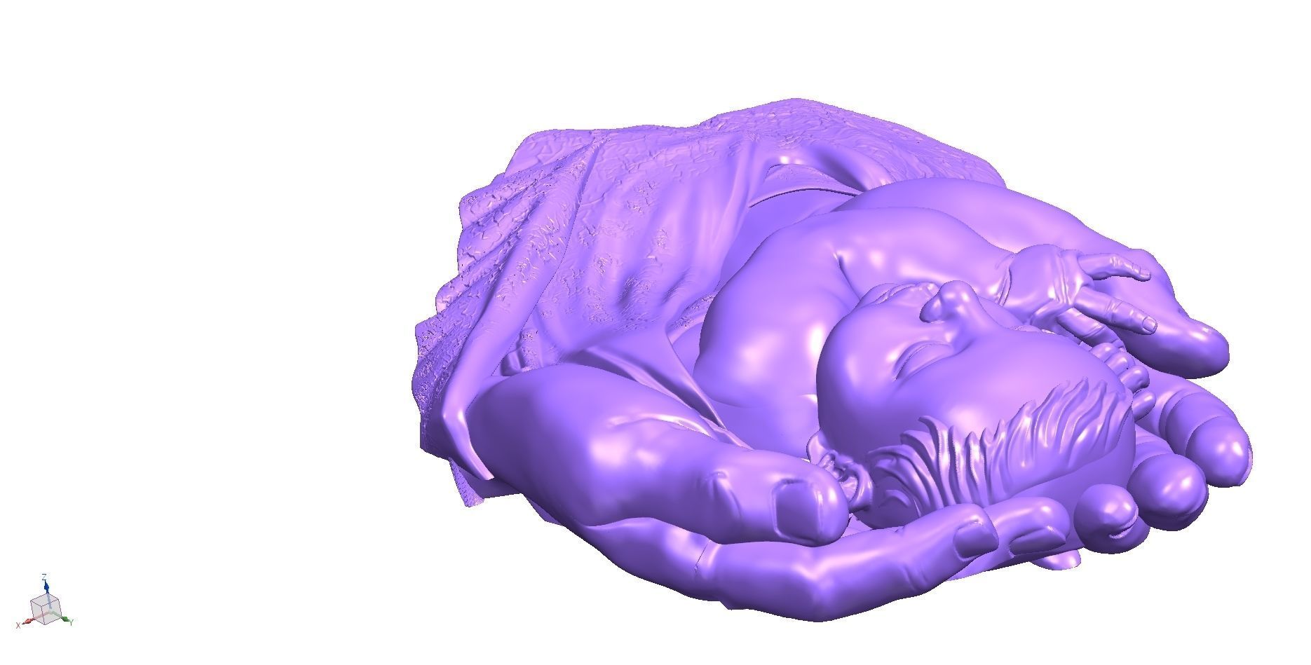 BABY IN HANDS RELIEF 3D model_14