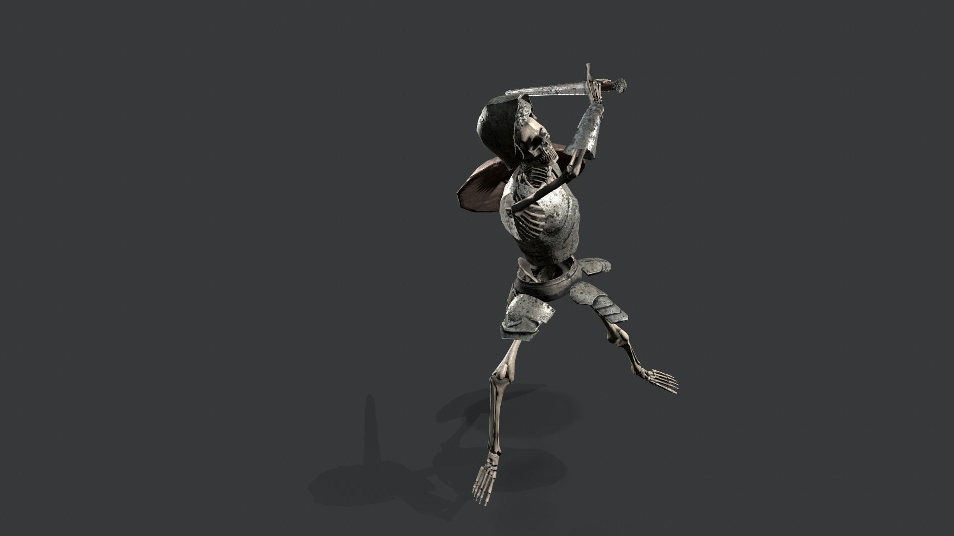 Skeleton Warrior Low-poly 3D model_18