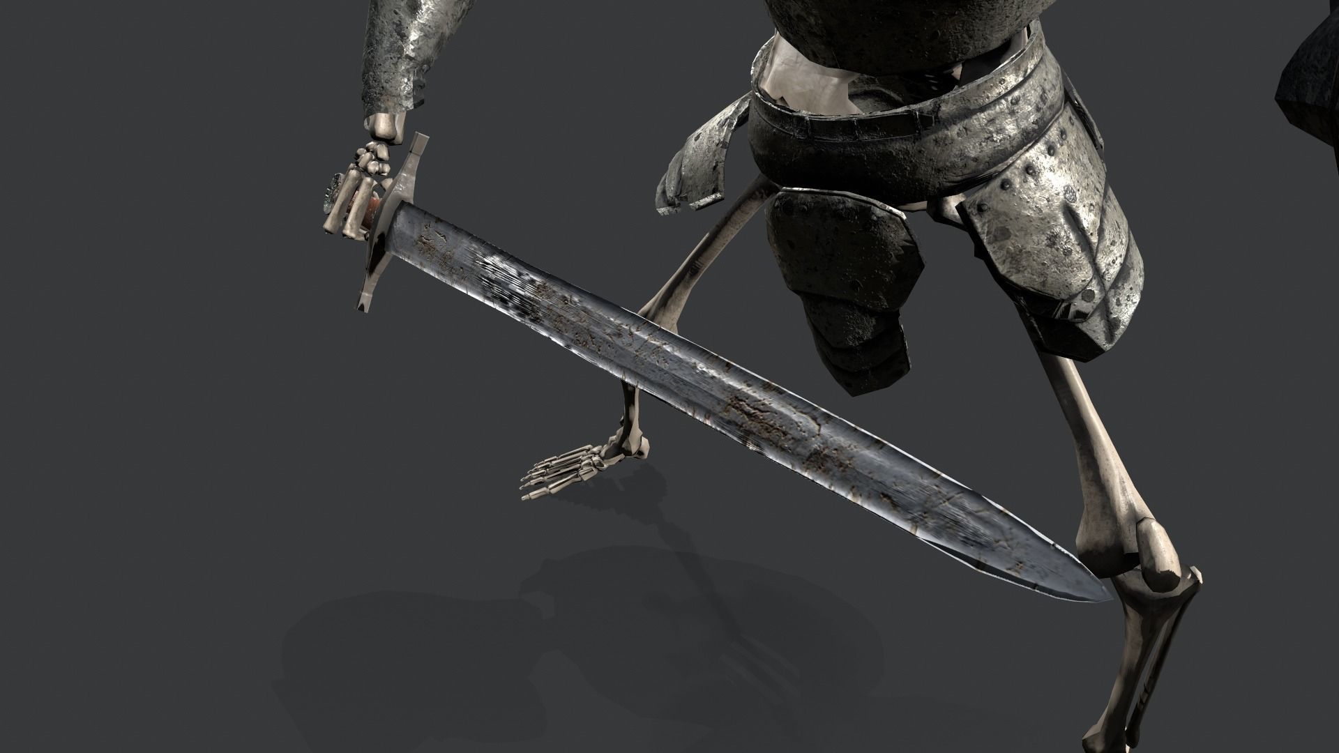 Skeleton Warrior Low-poly 3D model_8