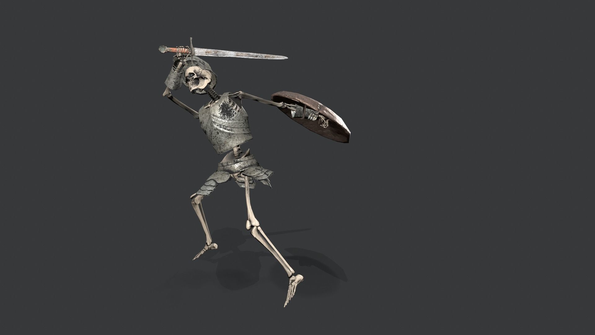 Skeleton Warrior Low-poly 3D model_19