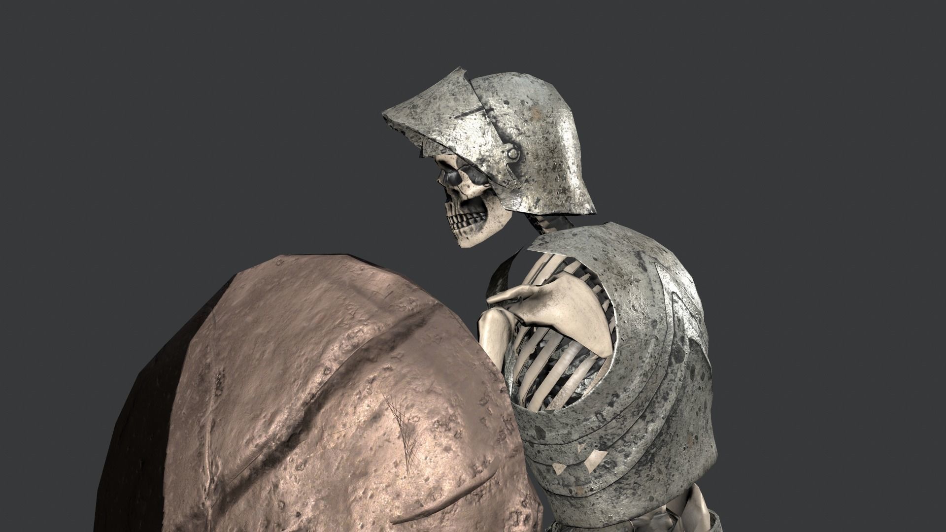 Skeleton Warrior Low-poly 3D model_11
