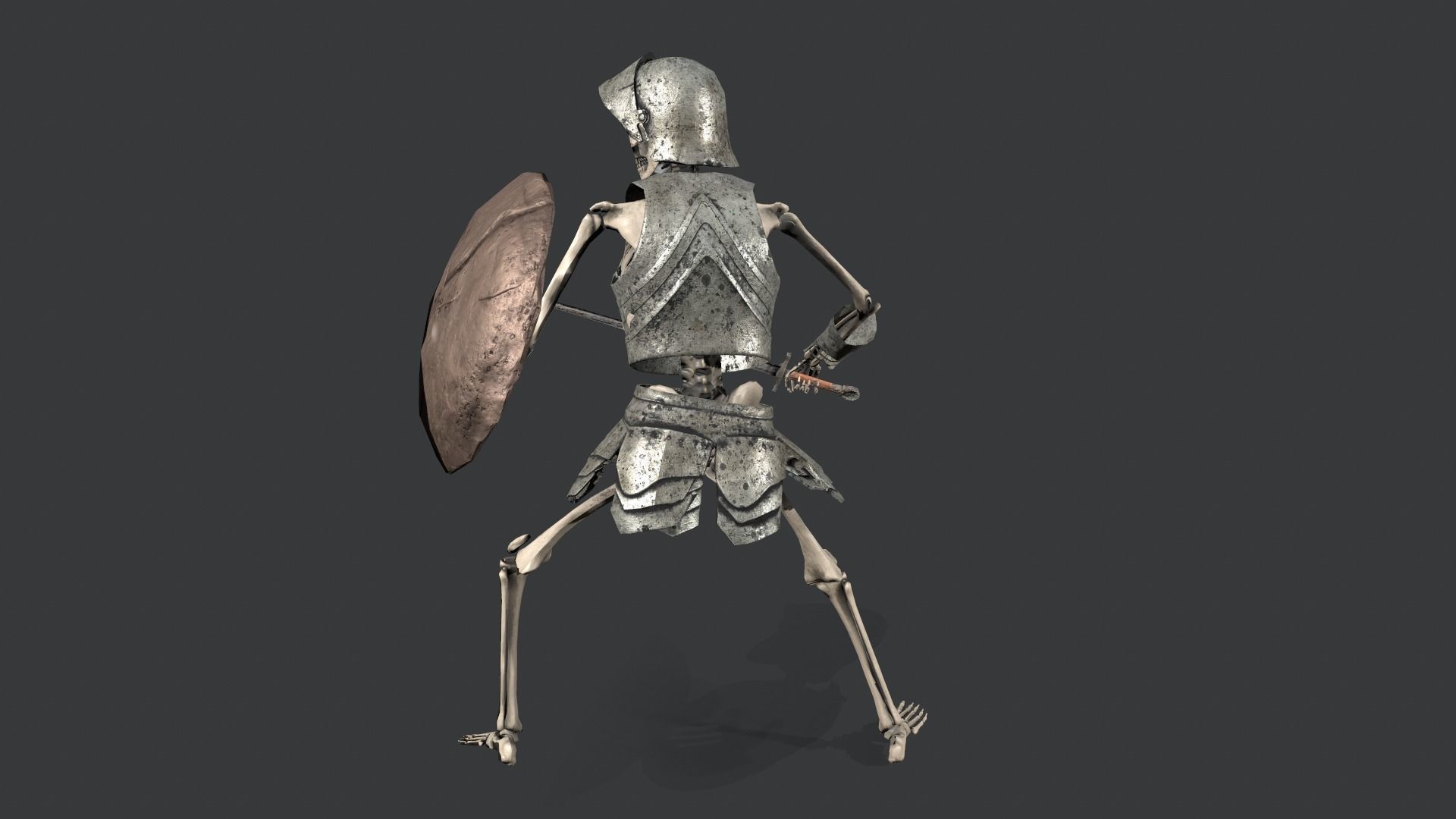 Skeleton Warrior Low-poly 3D model_9