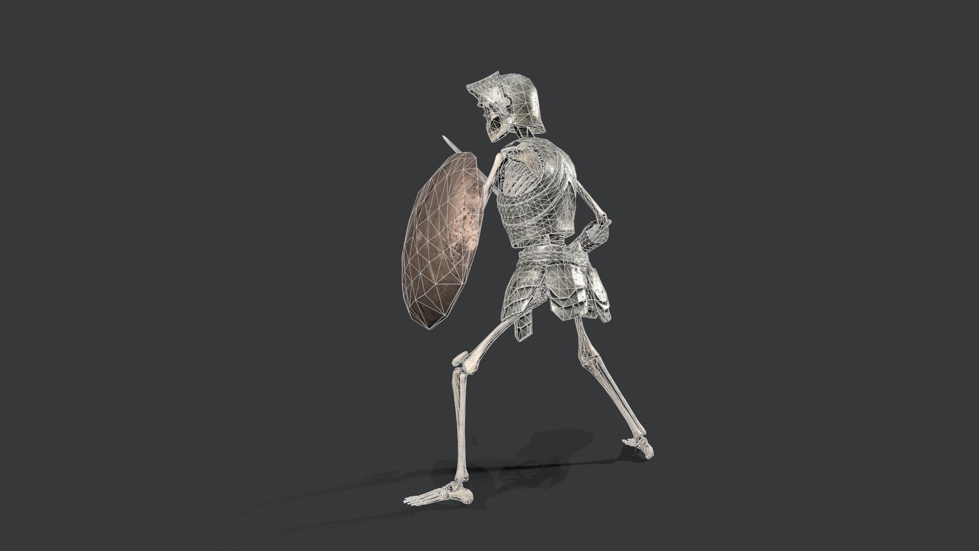 Skeleton Warrior Low-poly 3D model_21
