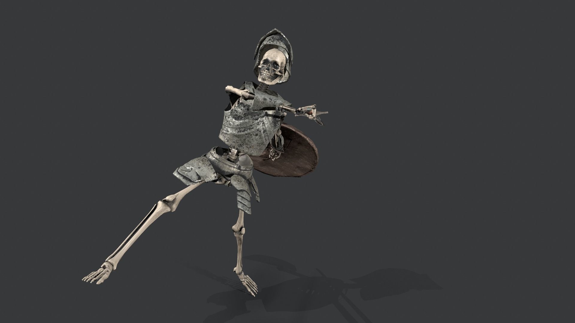 Skeleton Warrior Low-poly 3D model_17