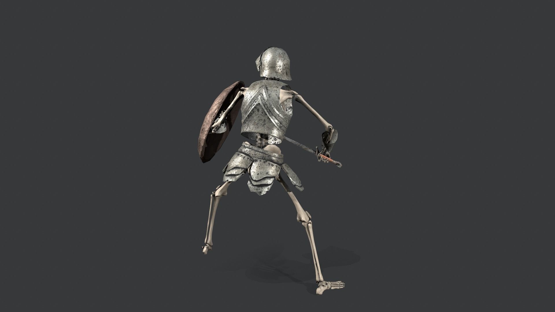 Skeleton Warrior Low-poly 3D model_13