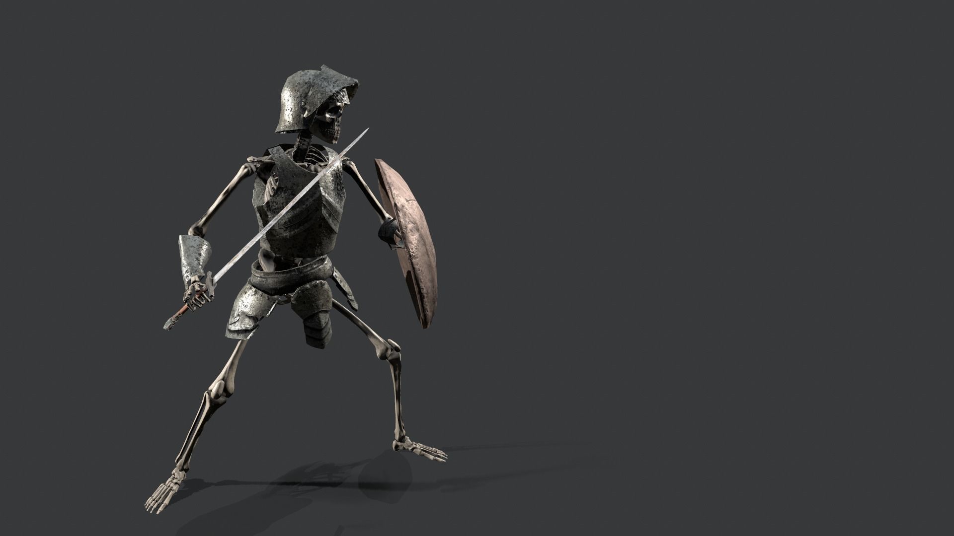 Skeleton Warrior Low-poly 3D model_15
