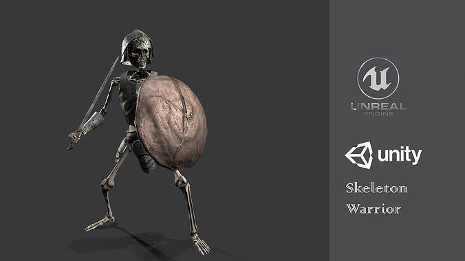 Skeleton Warrior Low-poly 3D model