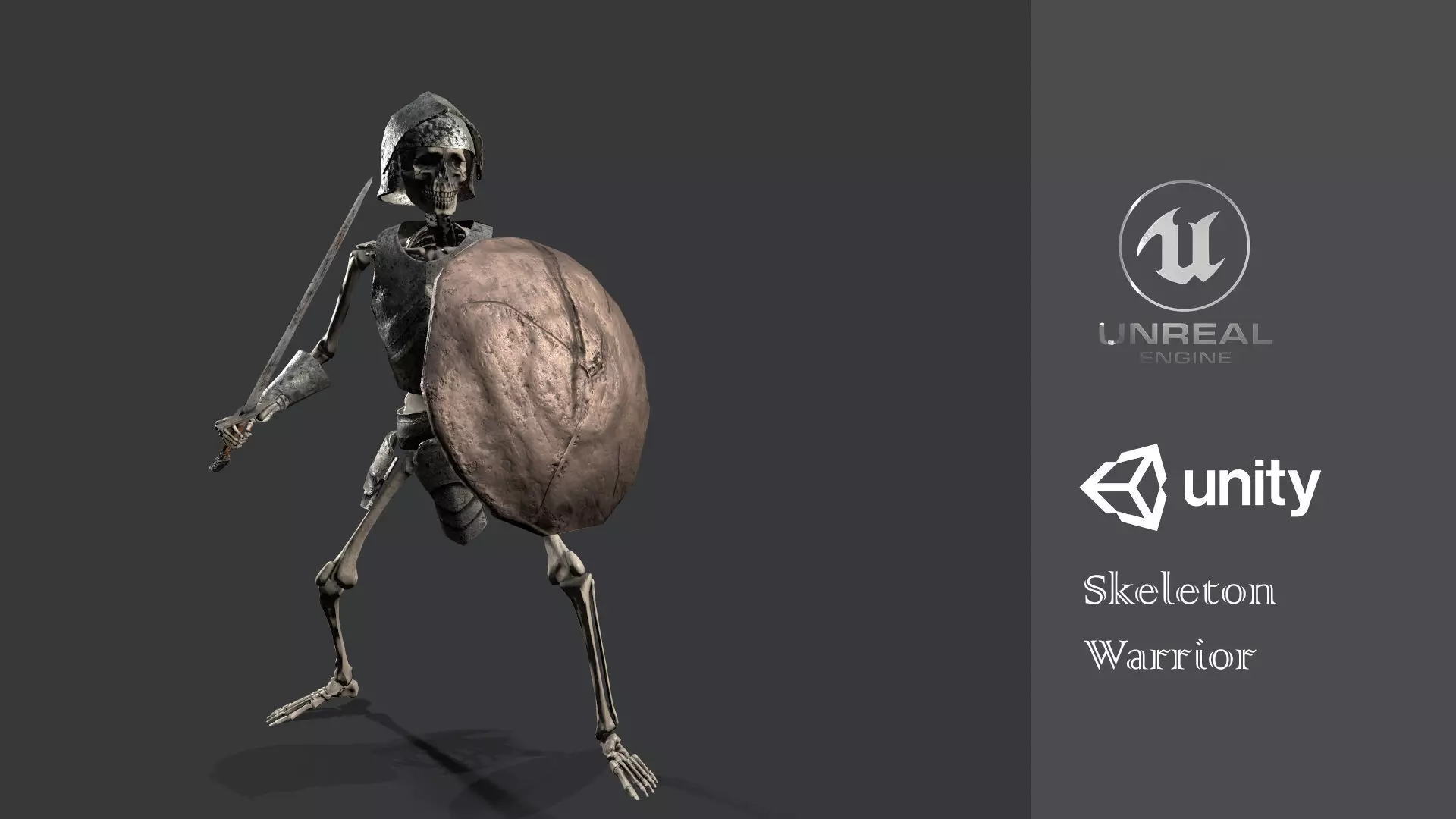 Skeleton Warrior Low-poly 3D model_0