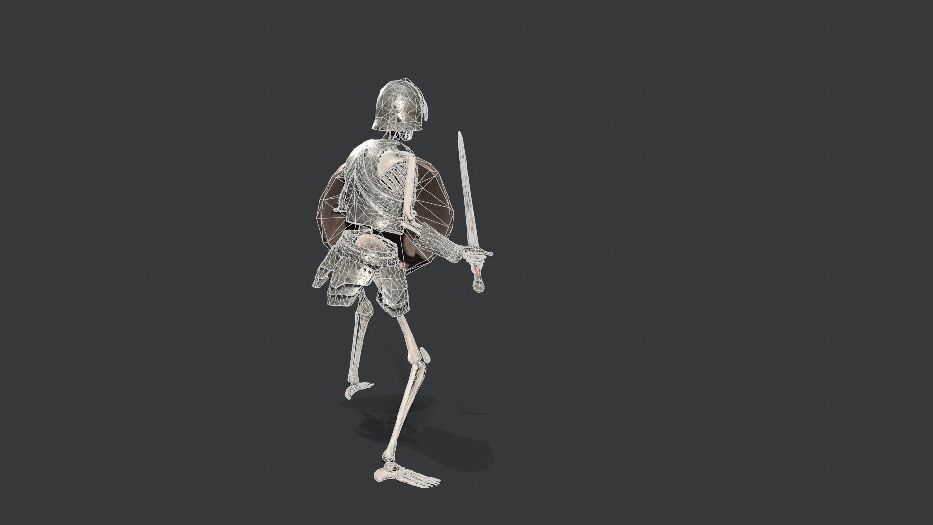 Skeleton Warrior Low-poly 3D model_23
