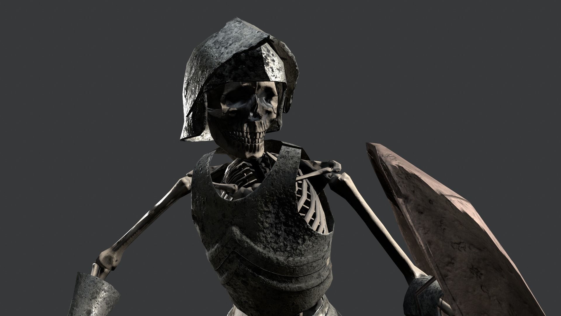 Skeleton Warrior Low-poly 3D model_10