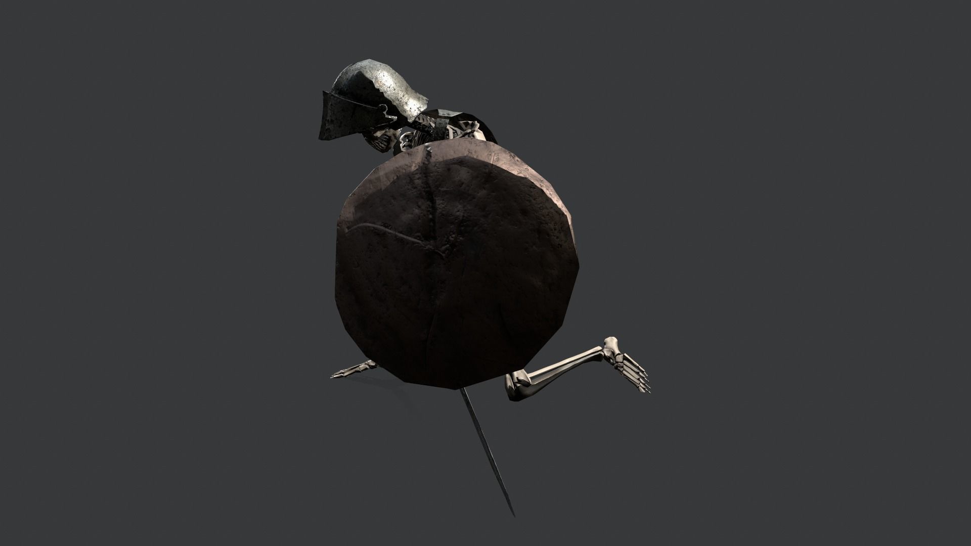 Skeleton Warrior Low-poly 3D model_5