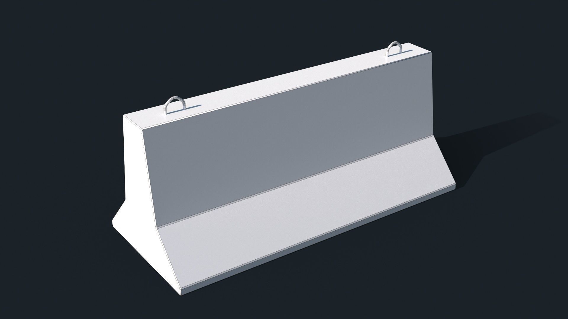 Concrete Road Barrier Low-poly 3D model_13