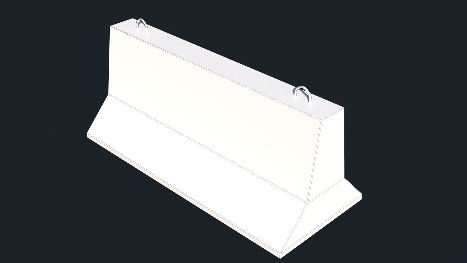 Concrete Road Barrier Low-poly 3D model_14