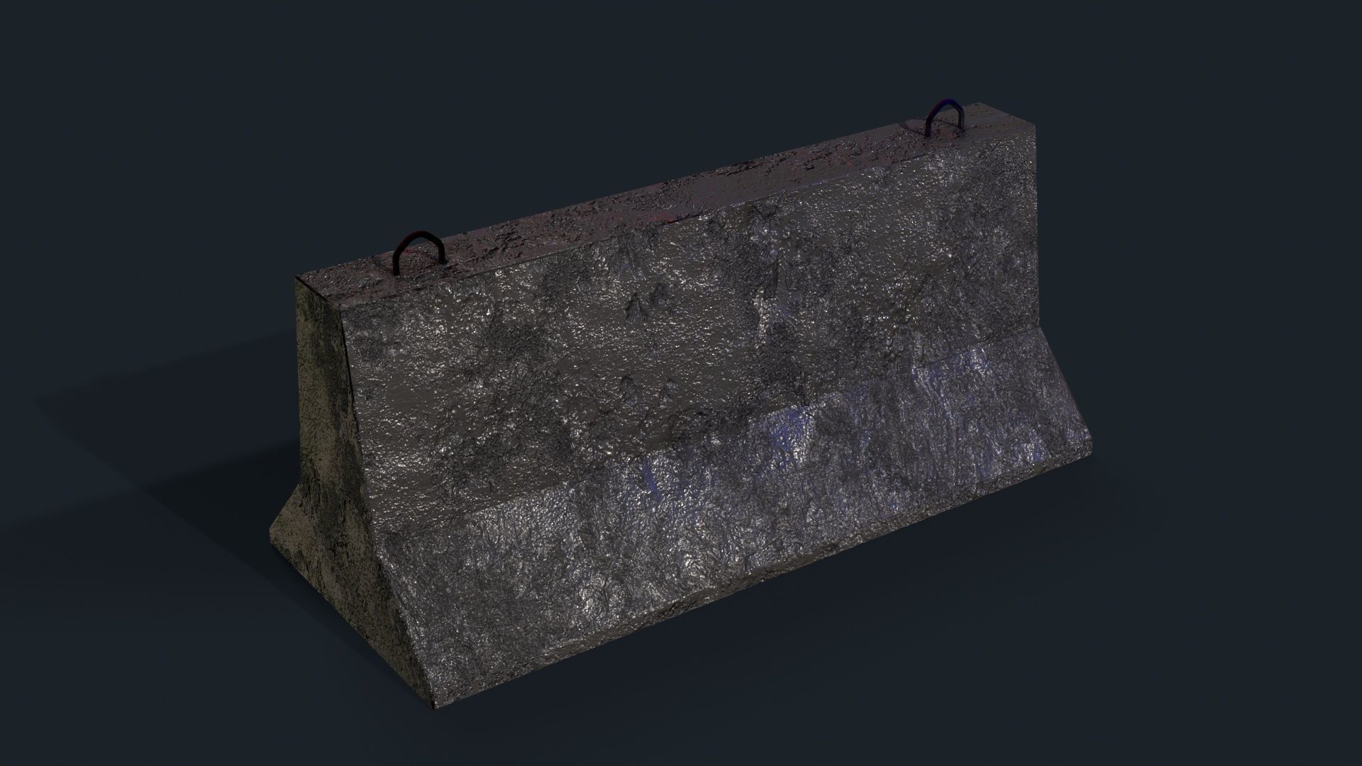 Concrete Road Barrier Low-poly 3D model_6