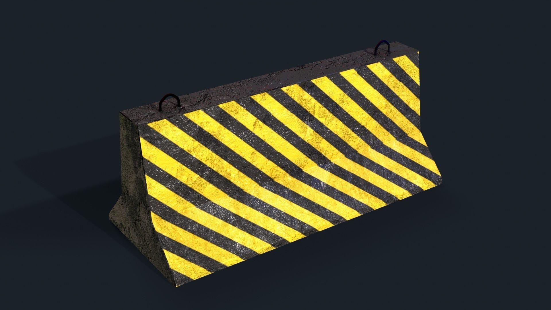 Concrete Road Barrier Low-poly 3D model_7