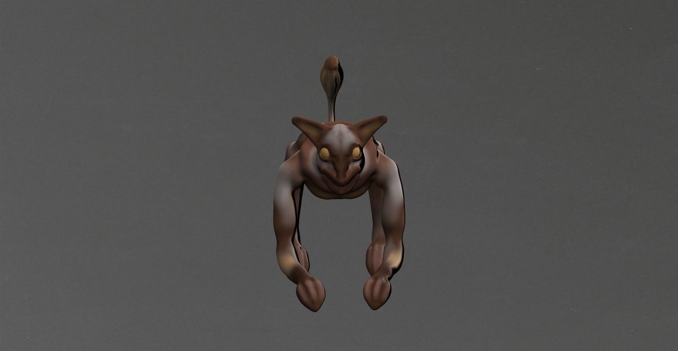 Monkey kangaroo Low-poly 3D model_21