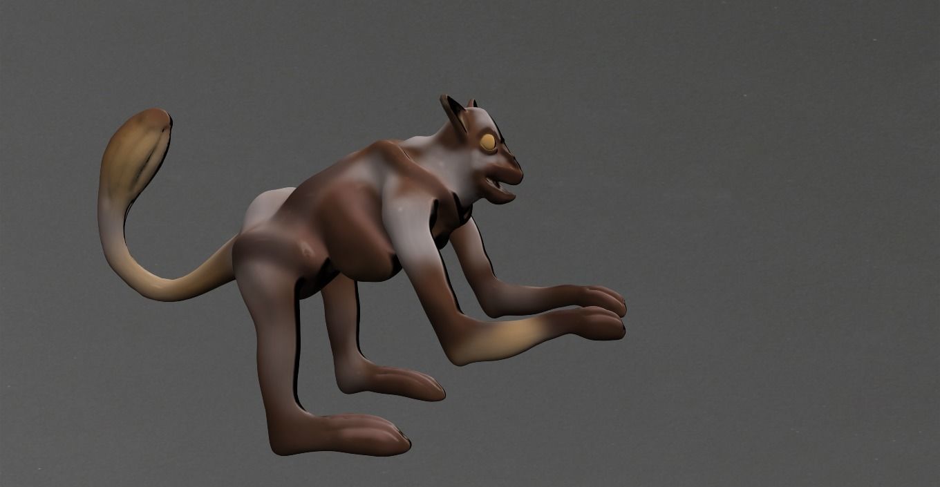 Monkey kangaroo Low-poly 3D model_26