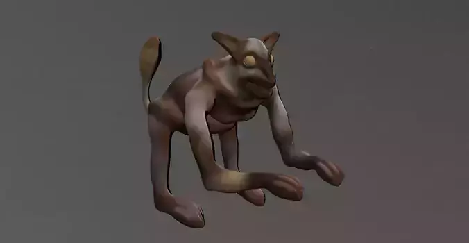 Monkey kangaroo Low-poly 3D model