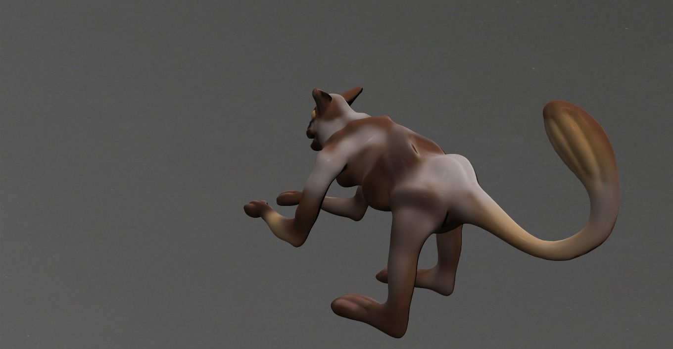 Monkey kangaroo Low-poly 3D model_9