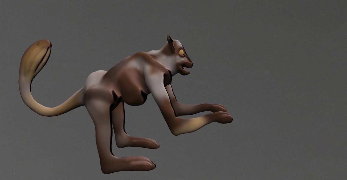 Monkey kangaroo Low-poly 3D model_27