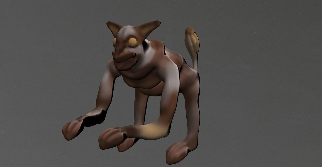 Monkey kangaroo Low-poly 3D model_17