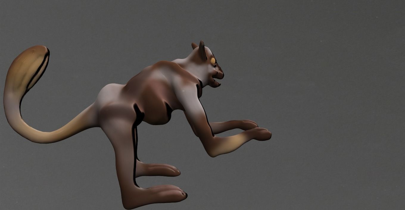 Monkey kangaroo Low-poly 3D model_28