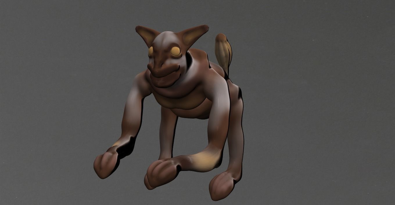 Monkey kangaroo Low-poly 3D model_18