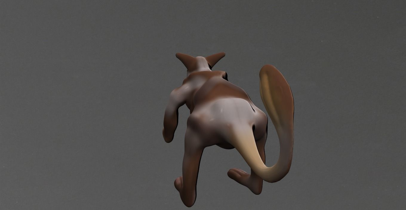 Monkey kangaroo Low-poly 3D model_7