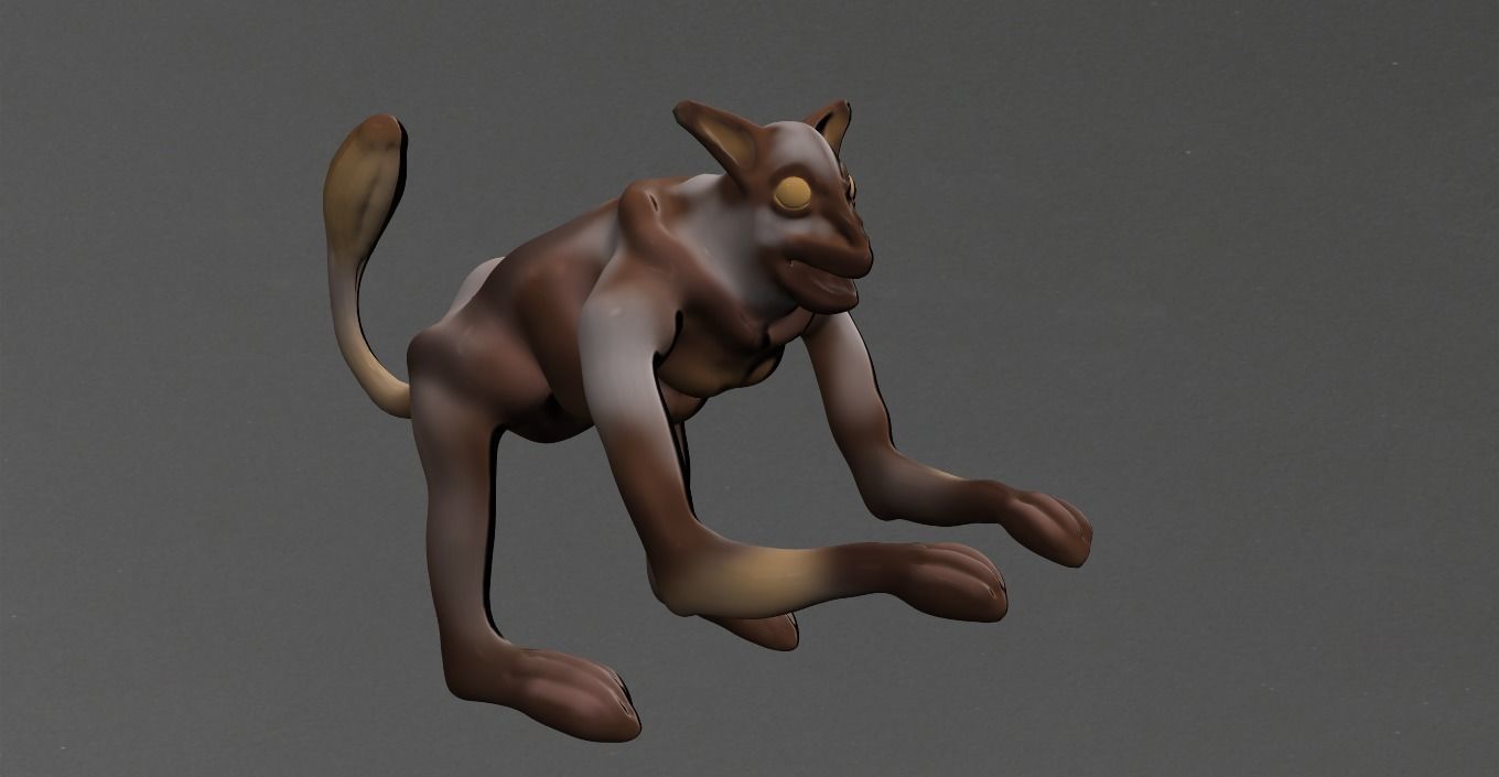Monkey kangaroo Low-poly 3D model_22
