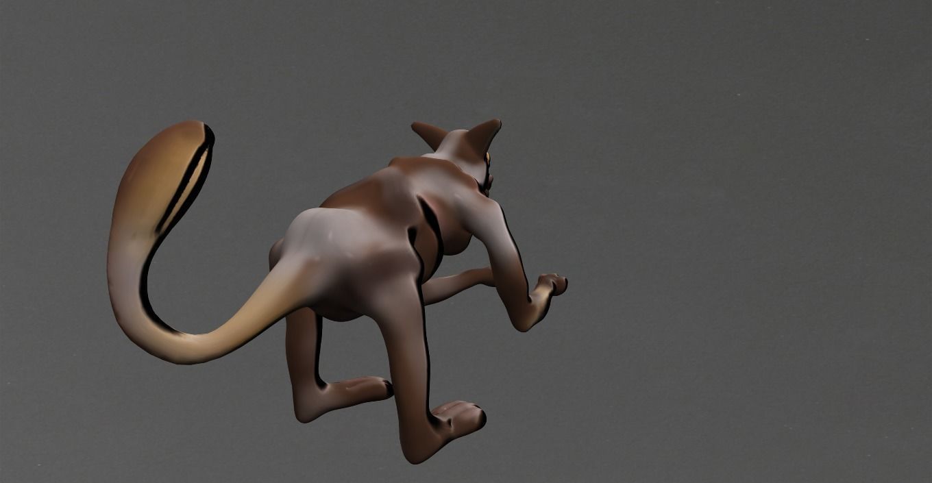 Monkey kangaroo Low-poly 3D model_2