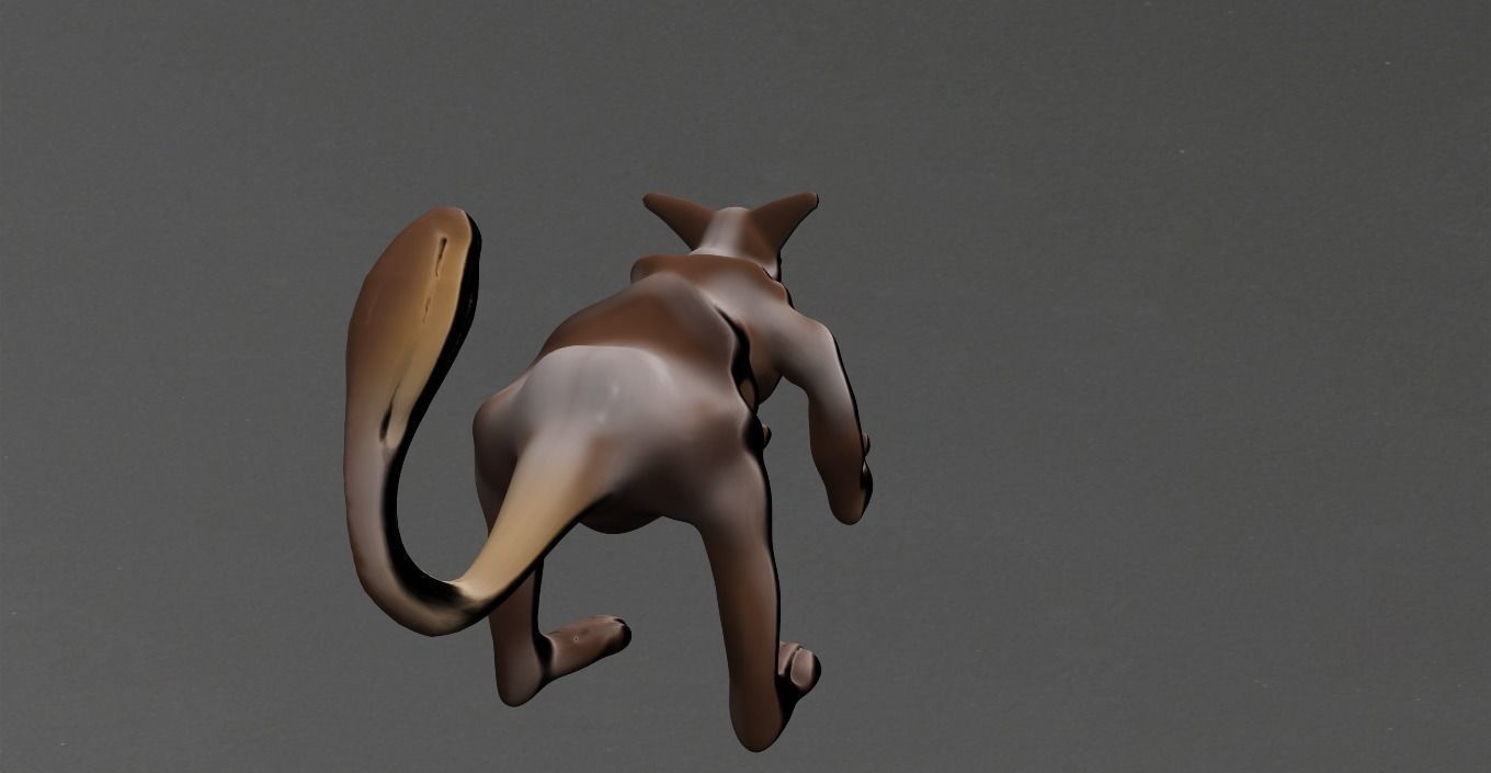 Monkey kangaroo Low-poly 3D model_4