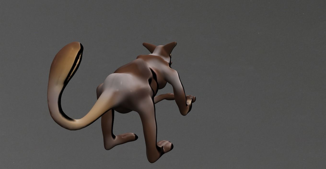 Monkey kangaroo Low-poly 3D model_3