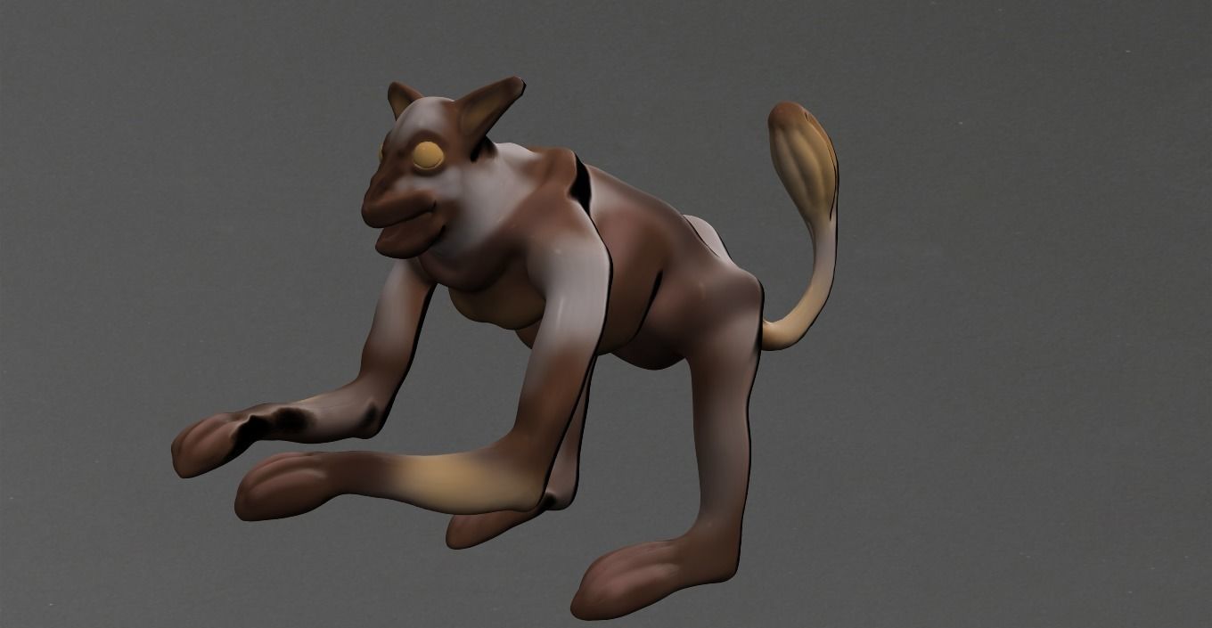 Monkey kangaroo Low-poly 3D model_15