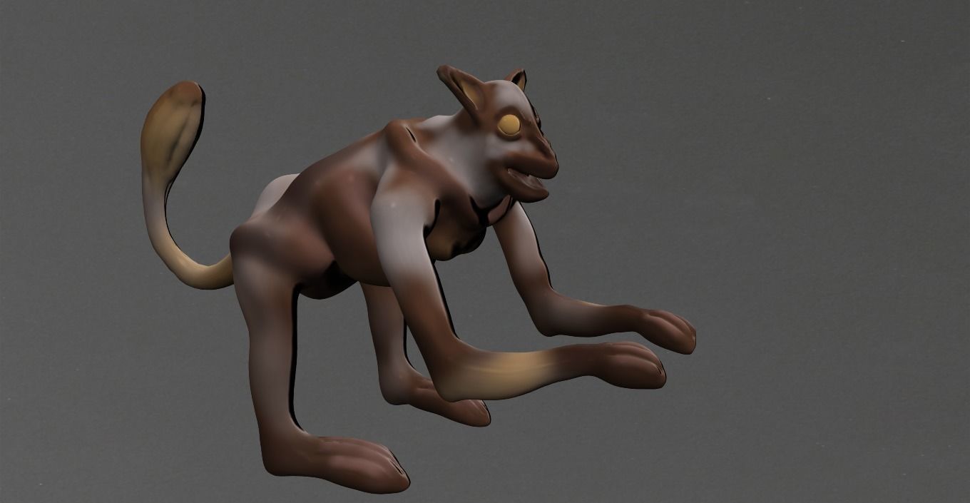 Monkey kangaroo Low-poly 3D model_24
