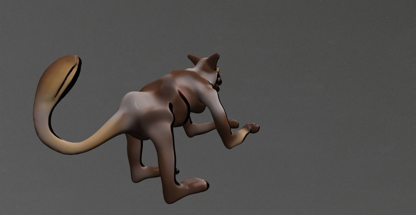 Monkey kangaroo Low-poly 3D model_1