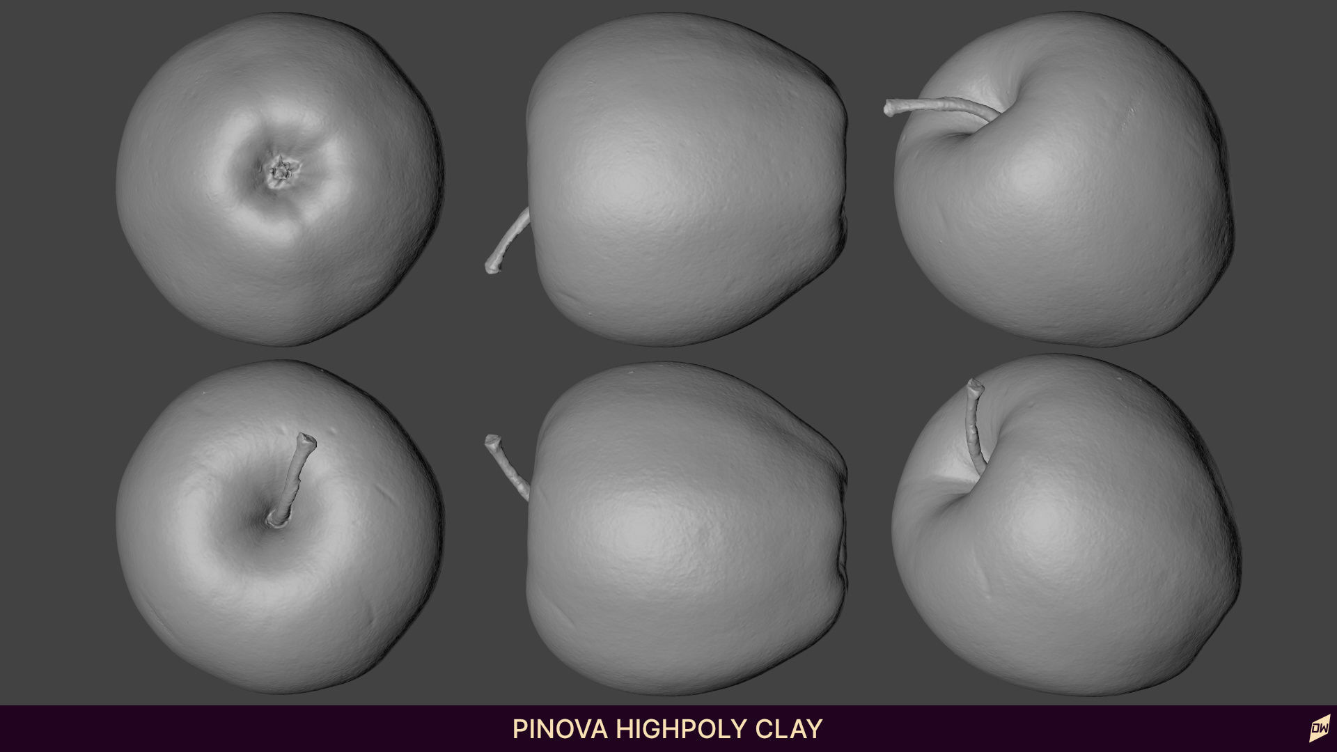 Apples in wooden bowls Low-poly 3D model_11