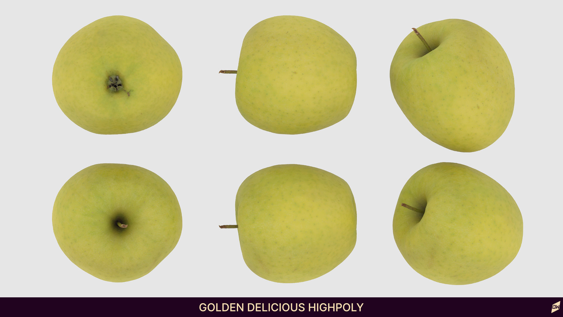 Apples in wooden bowls Low-poly 3D model_6