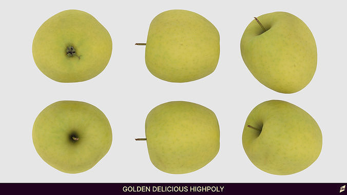 Apples in wooden bowls Low-poly 3D model 7