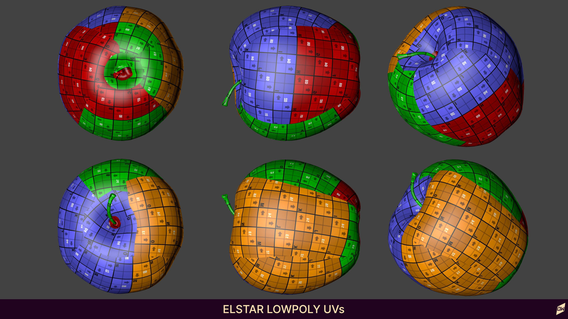 Apples in wooden bowls Low-poly 3D model_14