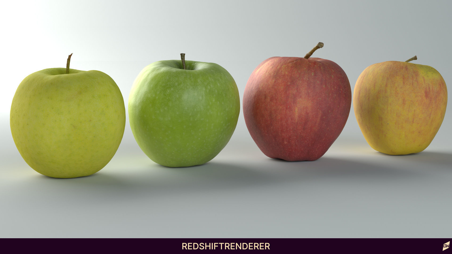 Apples in wooden bowls Low-poly 3D model_25