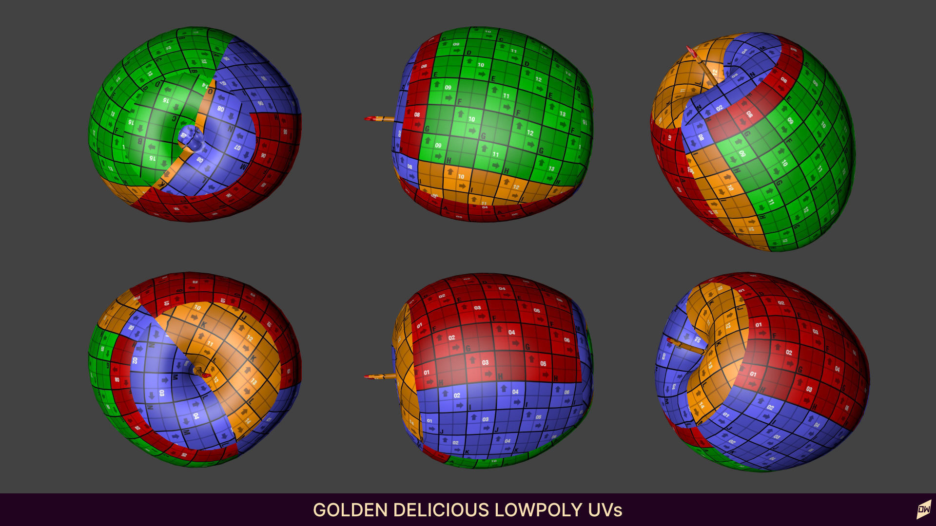 Apples in wooden bowls Low-poly 3D model_17