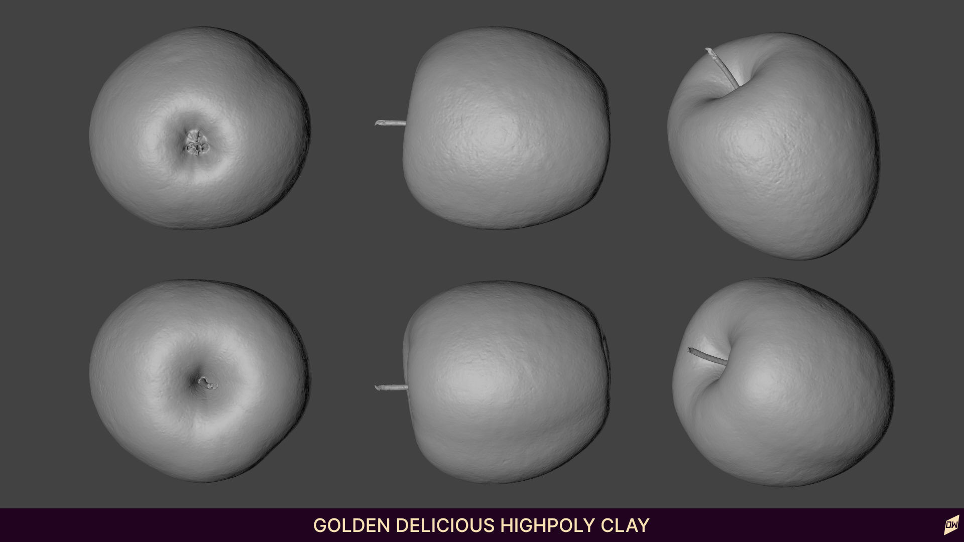 Apples in wooden bowls Low-poly 3D model_7