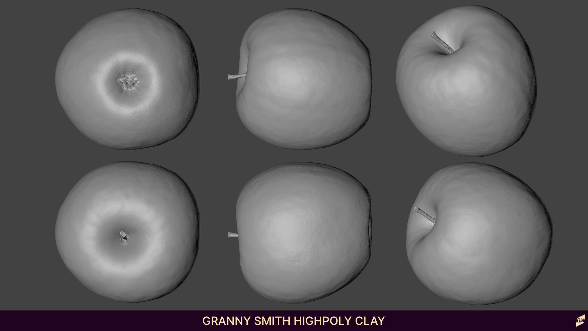 Apples in wooden bowls Low-poly 3D model_9