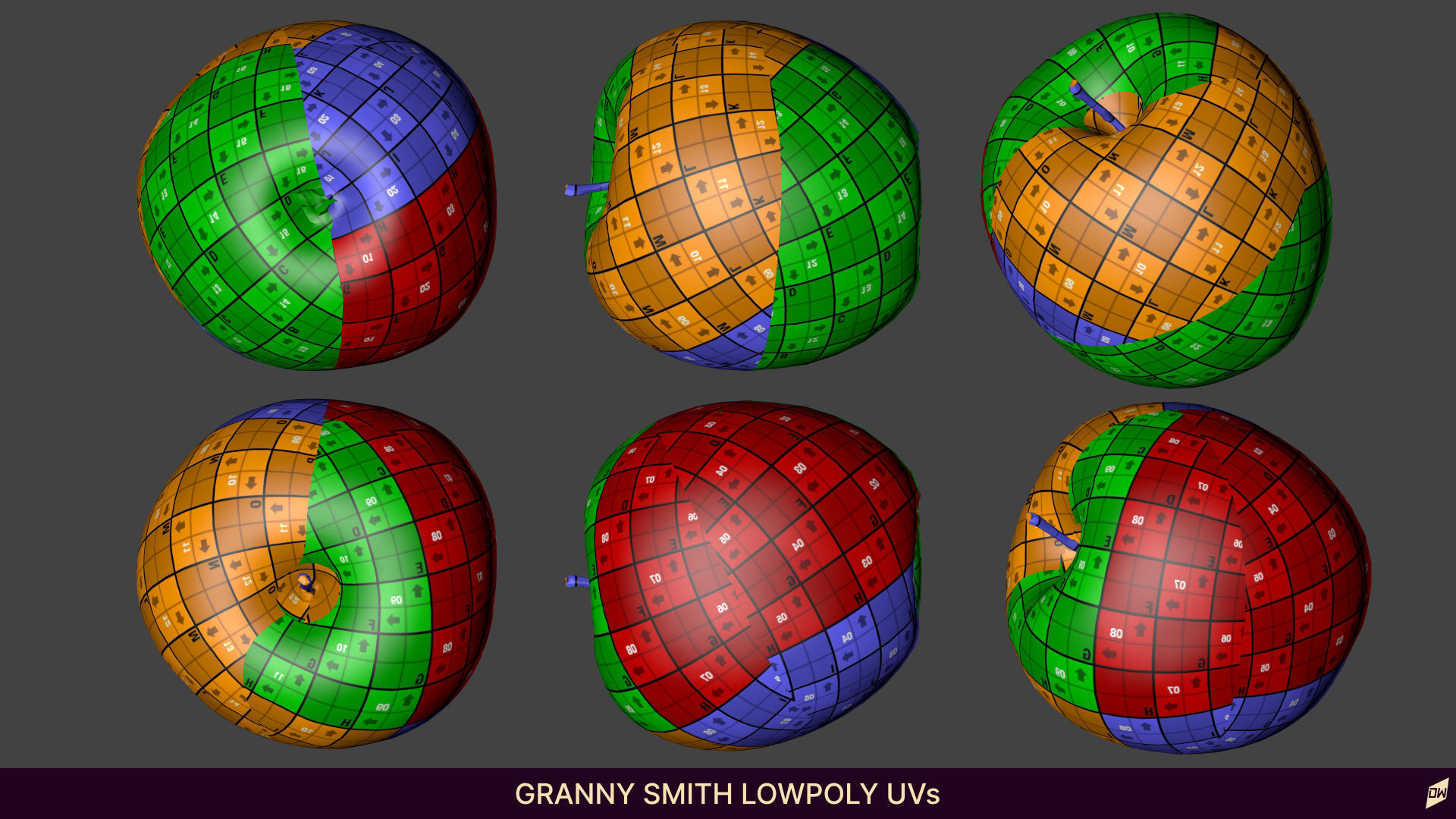 Apples in wooden bowls Low-poly 3D model_20