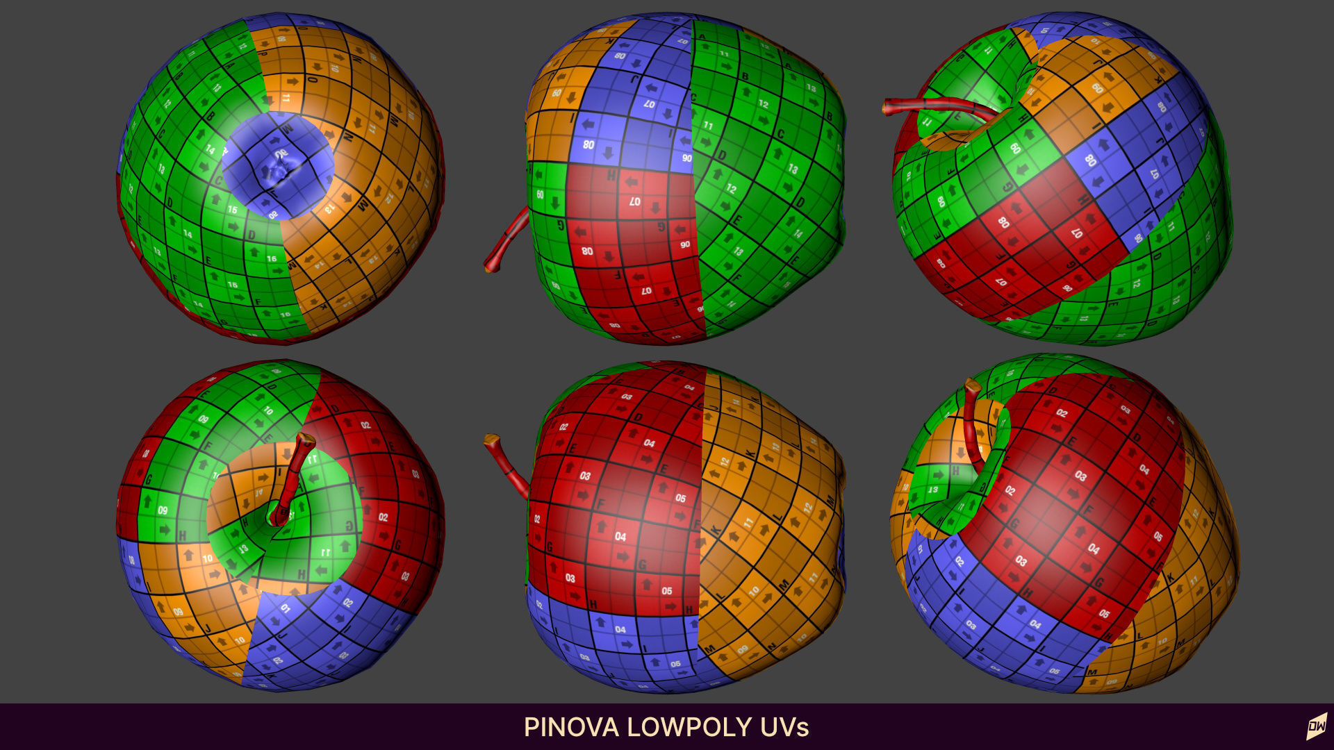 Apples in wooden bowls Low-poly 3D model_23