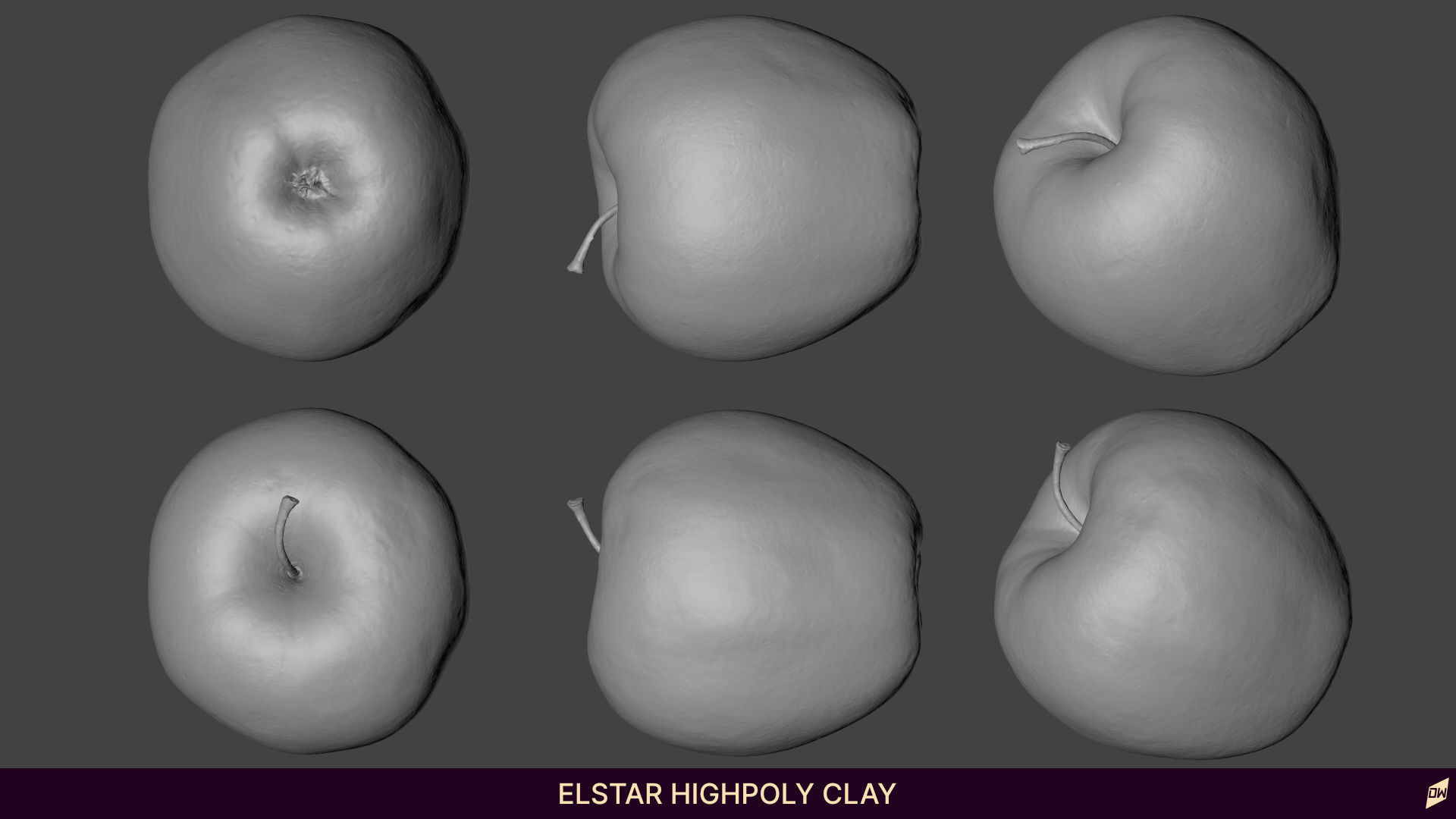 Apples in wooden bowls Low-poly 3D model_5